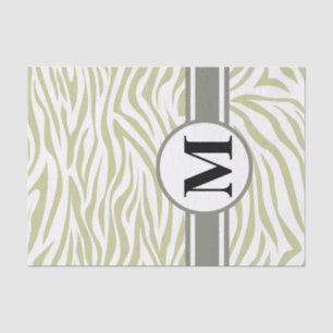 Serengeti Safari Zebra met monogram Tissuepapier