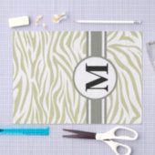 Serengeti Safari Zebra met monogram Tissuepapier (Craft)
