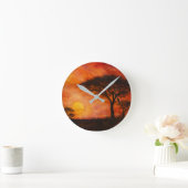 Serengeti Savanna Sunset Ink art  Ronde Klok (Huis)