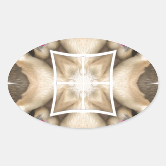 Serengeti Splendor: Levendige Dierlijke Verberg Ar Ovale Sticker (Voorkant)