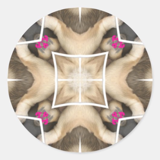 Serengeti Splendor: Levendige Dierlijke Verberg Ar Ronde Sticker (Voorkant)