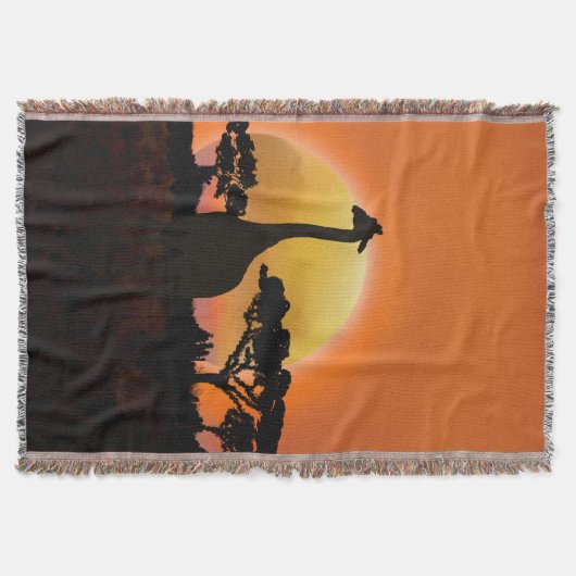 Serengeti Sunset Giraffe | Gezellige Safari Wildli Deken (Voorkant)