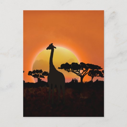 Serengeti Sunset Giraffe | safari in het wild Briefkaart (Voorkant)