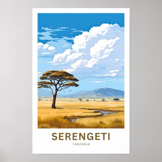 Serengeti Tanzania Reisprint Poster (Voorkant)