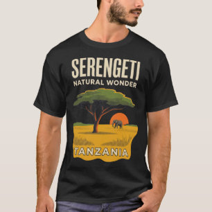 Serengeti Tanzania Vintage Reisposter Retro 70s T-shirt