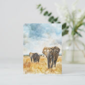 Serengetti Elephants Briefkaart (Staand voorkant)