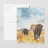 Serengetti Elephants Briefkaart (Voorkant / Achterkant)