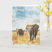 Serengetti Elephants Kaart (Gele Bloem)