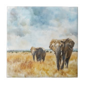 Serengetti Elephants Tegeltje (Voorkant)