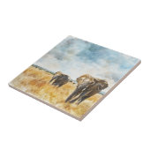 Serengetti Elephants Tegeltje (Zijkant)