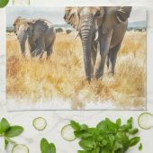 Serengetti Elephants Theedoek (Gevouwen)