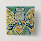 Serenidad Angel Art Button Pin Pendant (Square) (Voorkant)