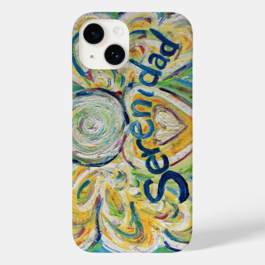 Serenidad Angel Word Art Aangepaste iPhone Case (Achterkant)