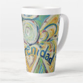 Serenidad Angel Word Art Custom Latte Mok Cup (Rechterhoek)