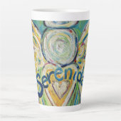 Serenidad Angel Word Art Custom Latte Mok Cup (Voorkant)