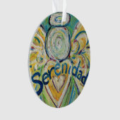 Serenidad Angel Word Art Gift Holiday Ornament (voorkant)
