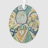 Serenidad Angel Word Art Gift Holiday Ornament (voorkant)