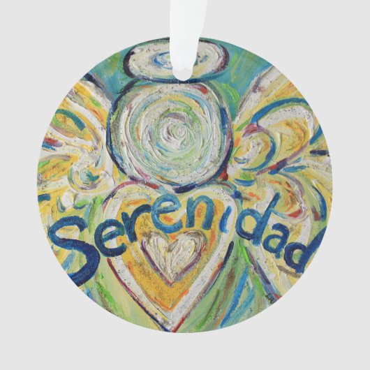 Serenidad Angel Word Art Gift Holiday Ornament (voorkant)