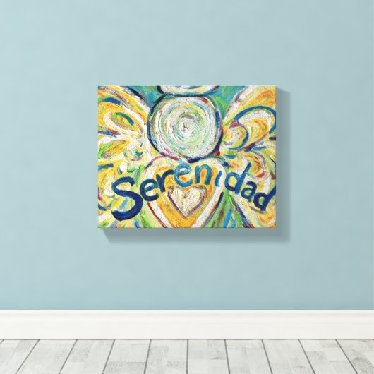 Serenidad Engel Woord Kunst Verpakt Canvas (Insitu (Houten vloer))