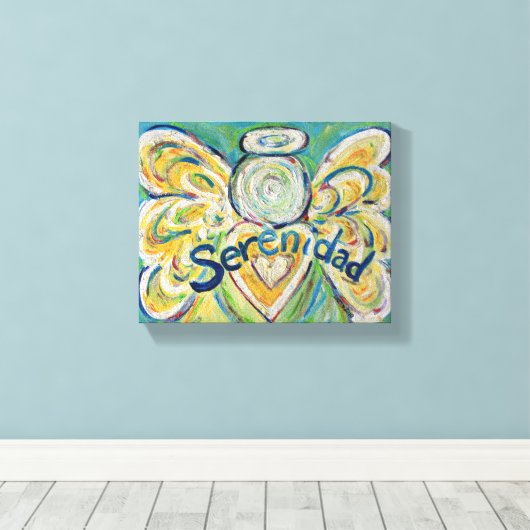 Serenidad Engel Woord Kunst Verpakt Canvas (Insitu (Houten vloer))