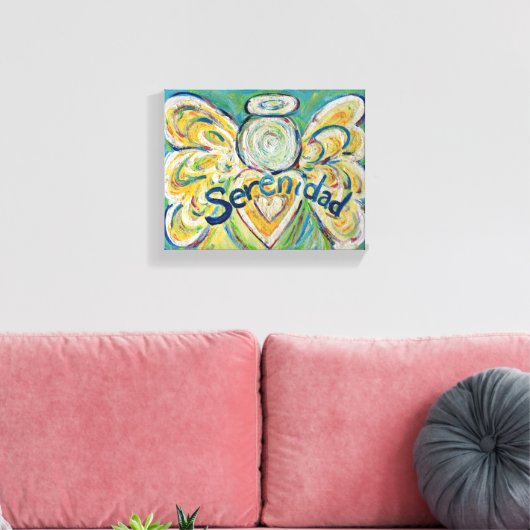 Serenidad Engel Woord Kunst Verpakt Canvas (Insitu (Woonkamer))