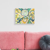 Serenidad Engel Woord Kunst Verpakt Canvas Afdruk (Insitu (Woonkamer))