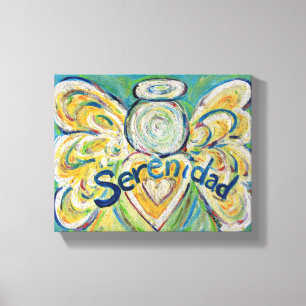 Serenidad Engel Woord Kunst Verpakt Canvas Afdruk