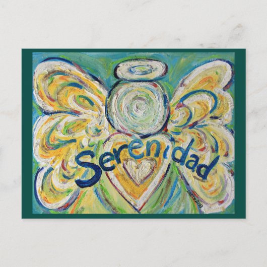 Serenidad Word Angel Inspirerend Briefkaart (Voorkant)