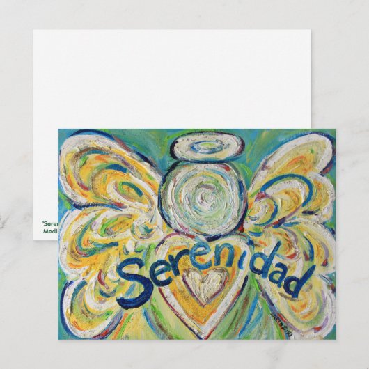 Serenidad Word Inspirerend Angel Briefkaart (Voorkant / Achterkant)
