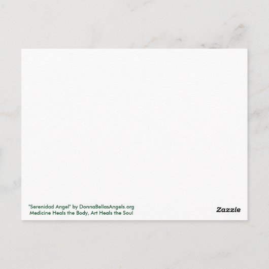 Serenidad Word Inspirerend Angel Briefkaart (Achterkant)