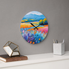 "Serenité Lavande". Breed landschap Provence Grote Klok