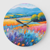 "Serenité Lavande". Breed landschap Provence Grote Klok (Voorkant)