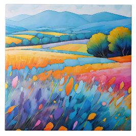 "Serenité Lavande". Breed landschap Provence Tegeltje