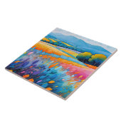 "Serenité Lavande". Breed landschap Provence Tegeltje (Zijkant)