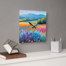 "Serenité Lavande". Breed landschap Provence Vierkante Klok