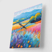 "Serenité Lavande". Breed landschap Provence Vierkante Klok (Hoek)