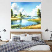 Sereniteit aan het Meer Canvas Afdruk (Insitu (Slaapkamer))