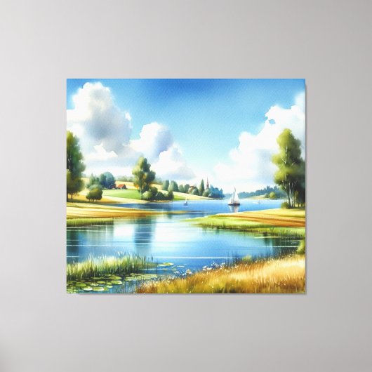 Sereniteit aan het Meer Canvas Afdruk (Voorkant)