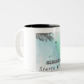 Sereniteit begint binnen: een boodschap van innerl tweekleurige koffiemok (Voorkant links)