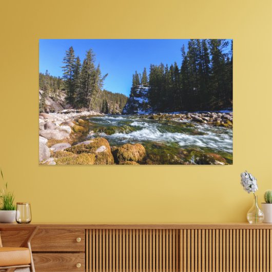 Sereniteit bij de 5e brug - Athabasca River Canvas Afdruk (Insitu (Woonkamer))