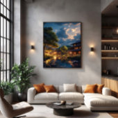 Sereniteit bij schemering canvas afdruk