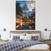 Sereniteit bij schemering canvas afdruk (Insitu (Slaapkamer))
