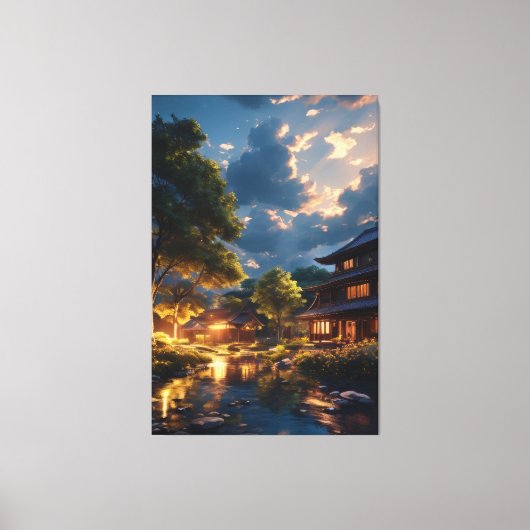 Sereniteit bij schemering canvas afdruk (Voorkant)