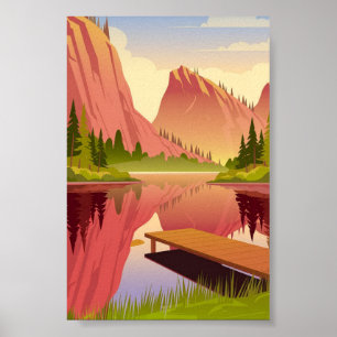 Sereniteit bij zonsondergang poster