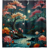 Sereniteit bij zonsondergang: traditionele Chinese Douchegordijn (Voorkant)