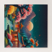 Sereniteit bij zonsondergang: traditionele Chinese Legpuzzel (Horizontaal)