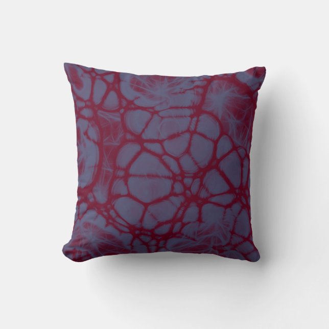 sereniteit blauw bogundy abstract Throw pillow Kussen (Voorkant)
