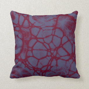 sereniteit blauw bogundy abstract Throw pillow Kussen