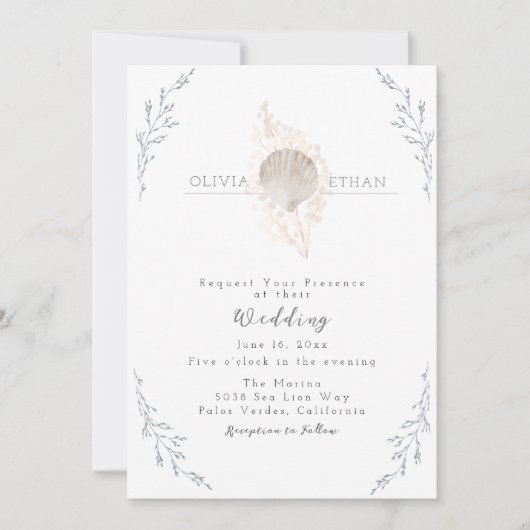 Sereniteit door het Zee Bruiloft Kaart (Voorkant)