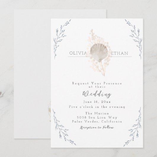 Sereniteit door het Zee Bruiloft Kaart (Voorkant / Achterkant)